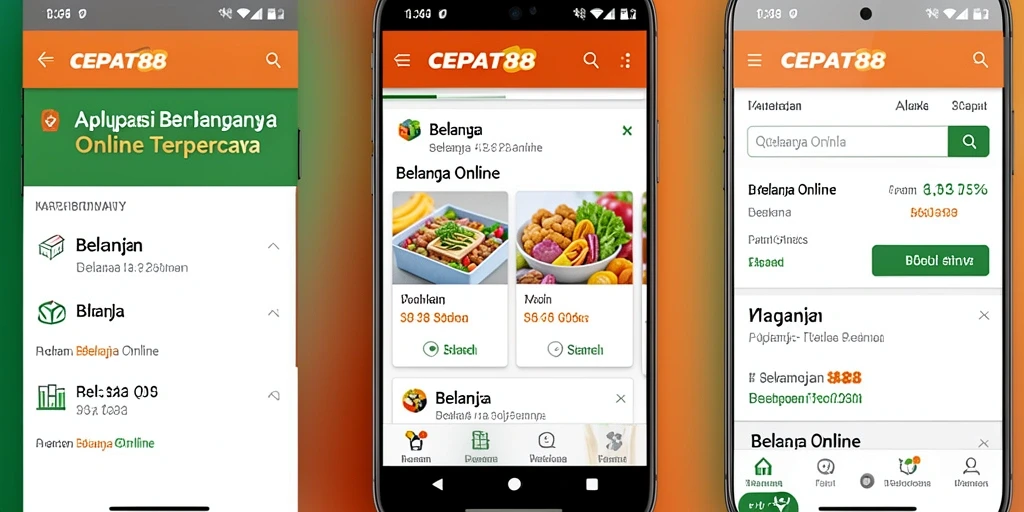 Antarmuka aplikasi CEPAT88 yang sederhana dan mudah digunakan untuk belanja online.