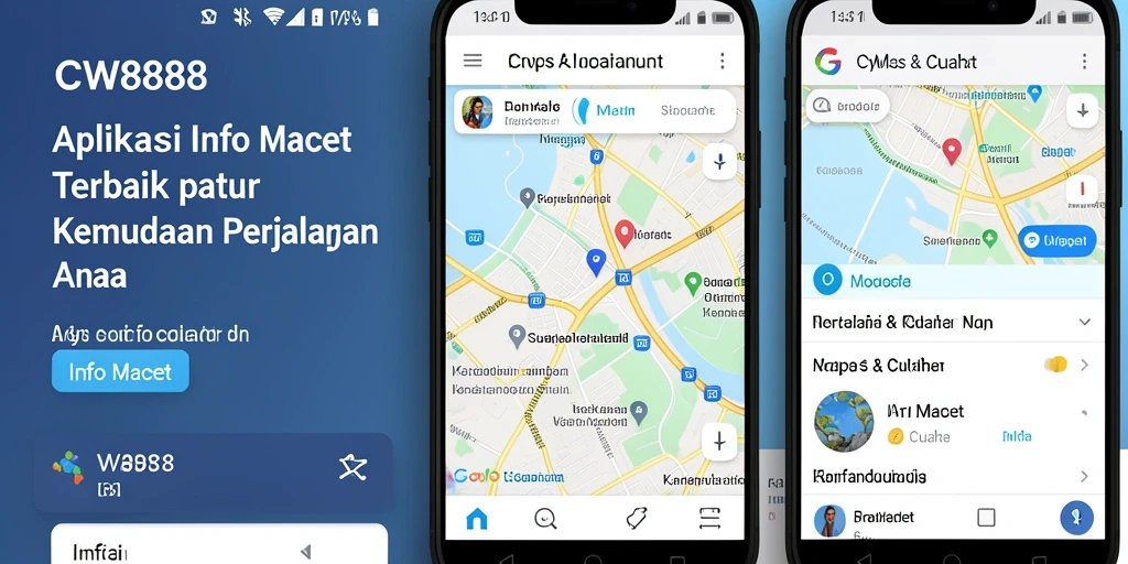 Tampilan antarmuka aplikasi CW8888 dengan fitur Info Macet.