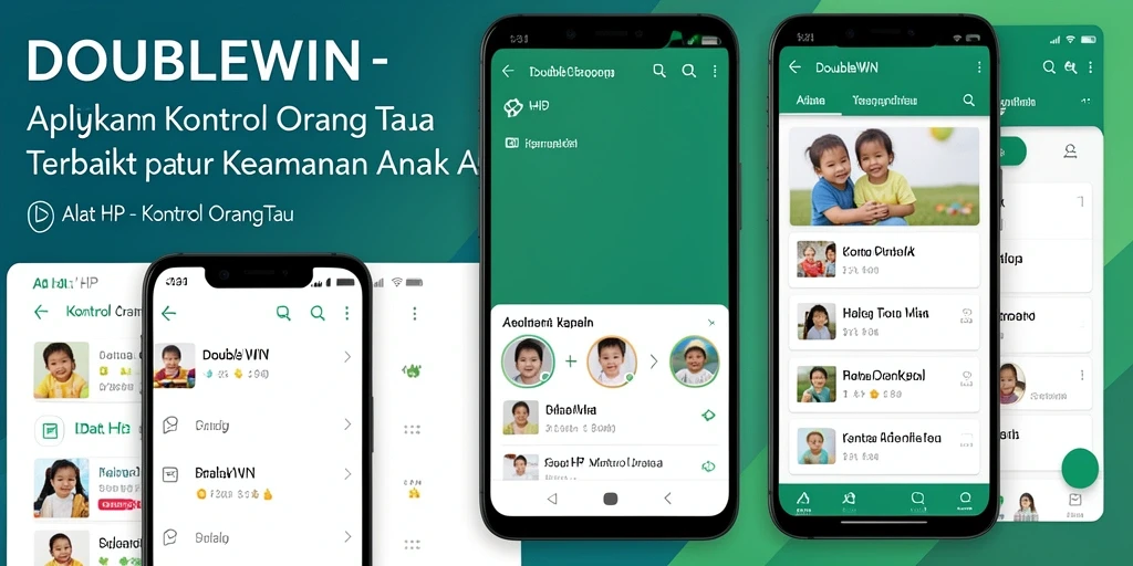 Antarmuka user-friendly dari aplikasi Kontrol Orang Tua DOUBLEWIN.
